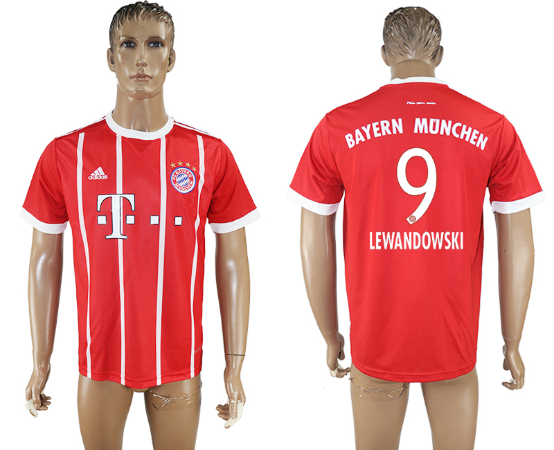 2017-18 Bayern Munich 9 LEWANDOWSKI Home Thailand Soccer Jersey 2017-18 Bayern Munich 9 LEWANDOWSKI Home Thailand Soccer Jersey