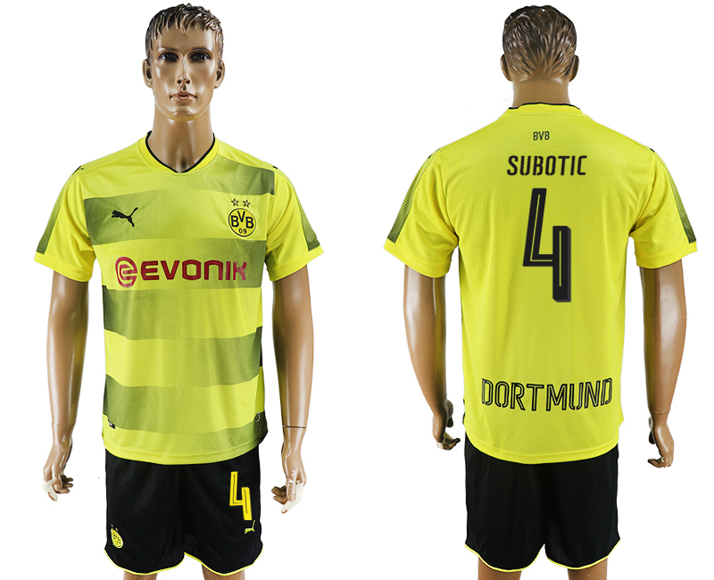 2017-18 Dortmund 4 SUBOTIC Home Soccer Jersey