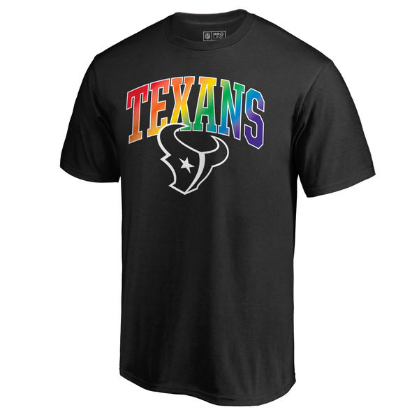 Men's Houston Texans NFL Pro Line by Fanatics Branded Black Big & Tall Pride T-Shirt - Click Image to Close