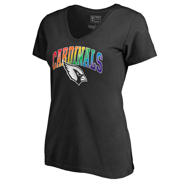 Women's Arizona Cardinals NFL Pro Line by Fanatics Branded Black Plus Sizes Pride T-Shirt