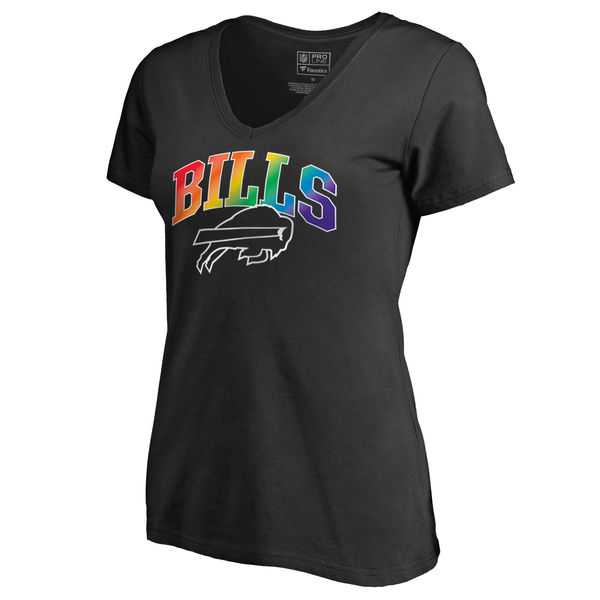 Women's Buffalo Bills NFL Pro Line by Fanatics Branded Black Plus Sizes Pride T-Shirt