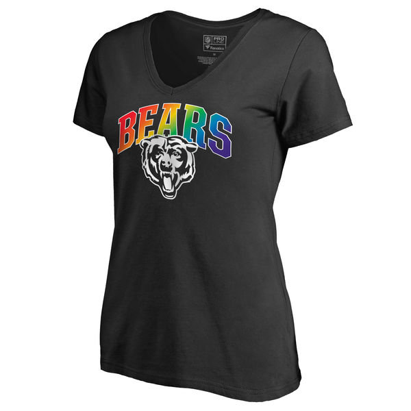 Women's Chicago Bears NFL Pro Line by Fanatics Branded Black Plus Sizes Pride T-Shirt