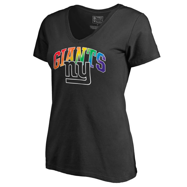 Women's New York Giants NFL Pro Line by Fanatics Branded Black Plus Sizes Pride T-Shirt
