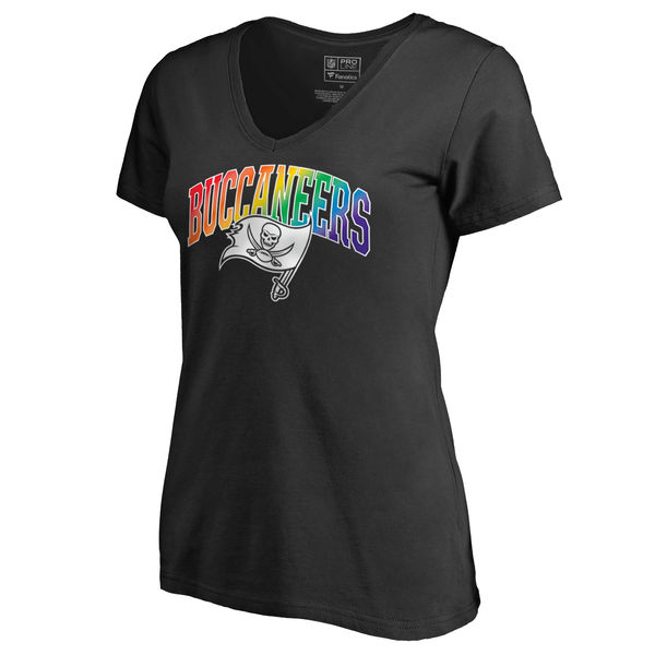 Women's Tampa Bay Buccaneers NFL Pro Line by Fanatics Branded Black Plus Sizes Pride T-Shirt