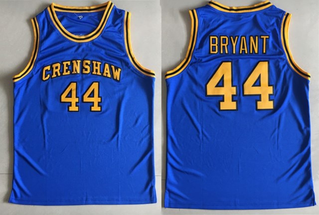 Crenshaw High School 44 Kobe Bryant Blue Basketball Jersey