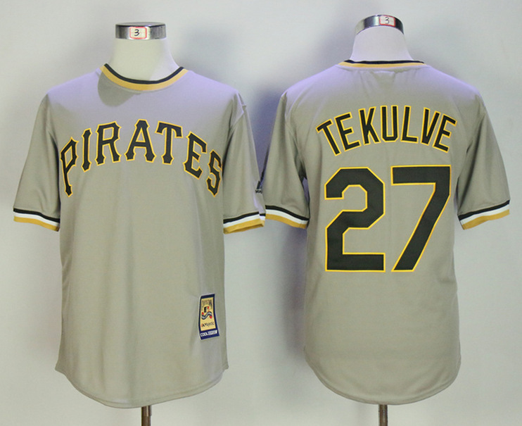Pirates 27 Kent Tekulve Gray Road Cool Base Cooperstown Collection Player Jersey