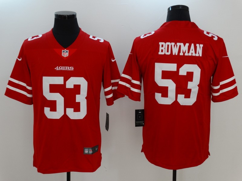 Nike 49ers 53 NaVorro Bowman Red Vapor Untouchable Player Limited Jersey