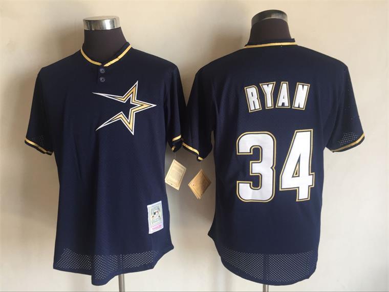 Astros 34 Nolan Ryan Navy Cooperstown Collection Jersey