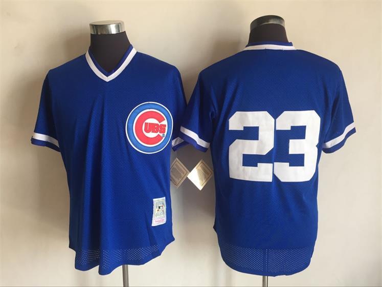 Cubs 23 Ryne Sandberg Blue Cooperstown Collection Jersey