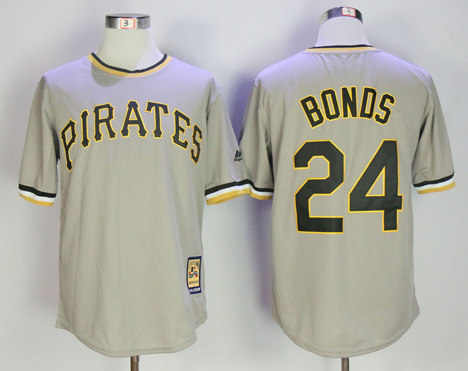 Pirates 24 Barry Bonds Gray Cooperstown Collection Cool Base Jersey