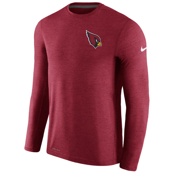 Men's Arizona Cardinals Nike Cardinal Coaches Long Sleeve Performance T-Shirt