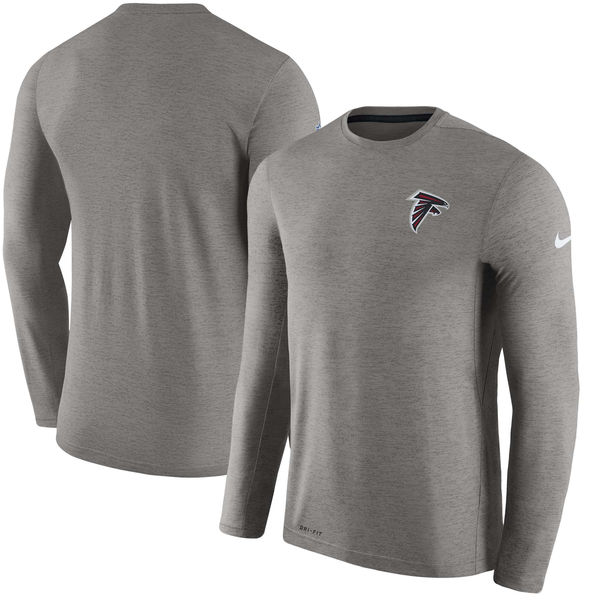 Men's Atlanta Falcons Nike Charcoal Coaches Long Sleeve Performance T-Shirt