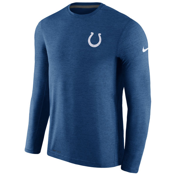 Men's Indianapolis Colts Nike Royal Coaches Long Sleeve Performance T-Shirt