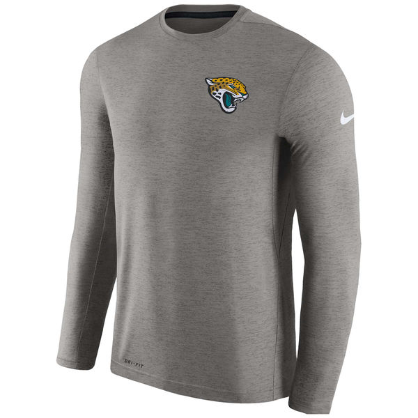 Men's Jacksonville Jaguars Nike Charcoal Coaches Long Sleeve Performance T-Shirt