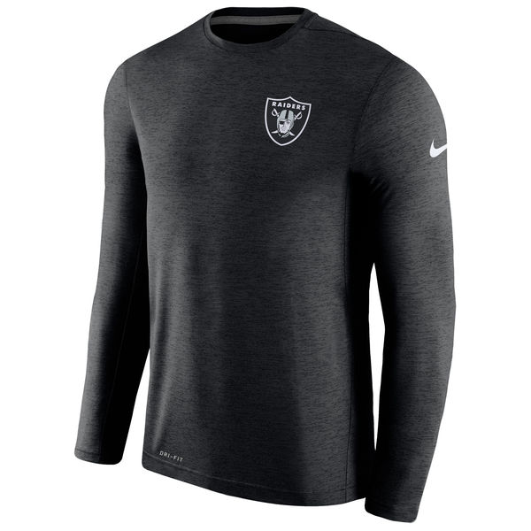 Men's Oakland Raiders Nike Black Coaches Long Sleeve Performance T-Shirt