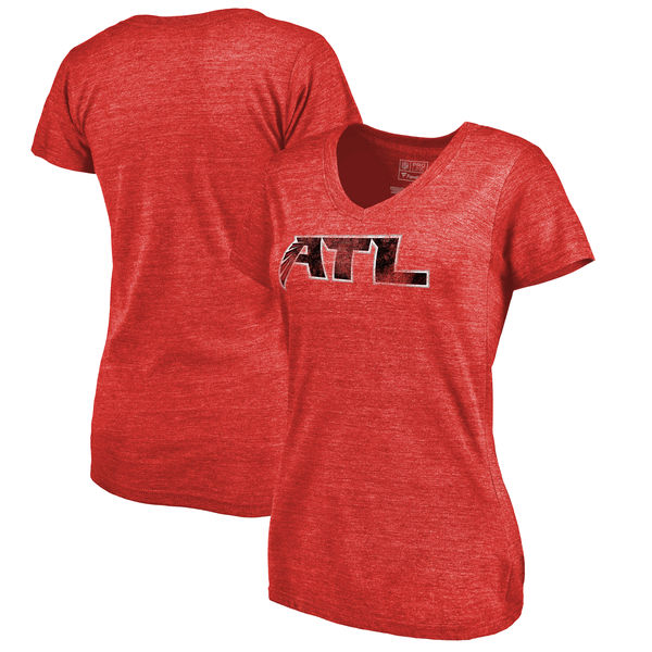 Atlanta Falcons NFL Pro Line Women's Alternate Logo Tri Blend T-Shirt Red