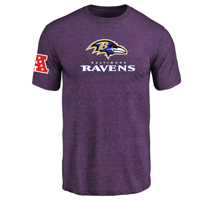 Baltimore Ravens NFL Men's Design Your Own Tri Blend T-Shirt Purple