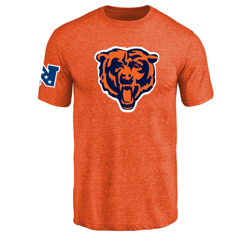 Chicago Bears NFL Men's Design Your Own Tri Blend T-Shirt Orange