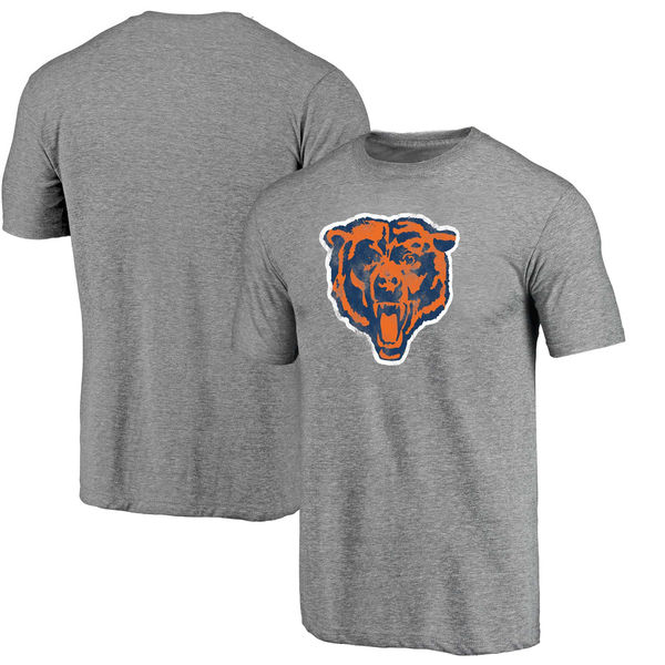Chicago Bears NFL Pro Line Throwback Logo Tri Blend T-Shirt Gray