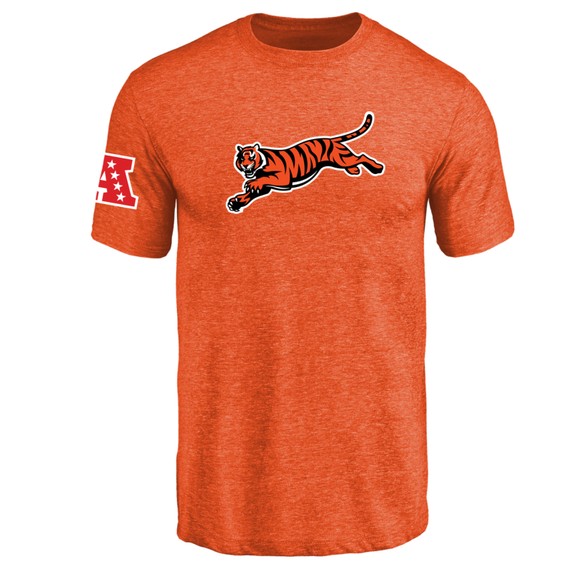Cincinnati Bengals NFL Men's Design Your Own Tri Blend T-Shirt Orange - Click Image to Close