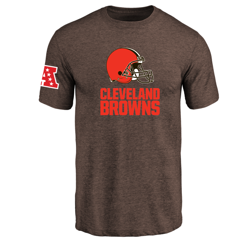Cleveland Browns NFL Men's Design Your Own Tri Blend T-Shirt Brown