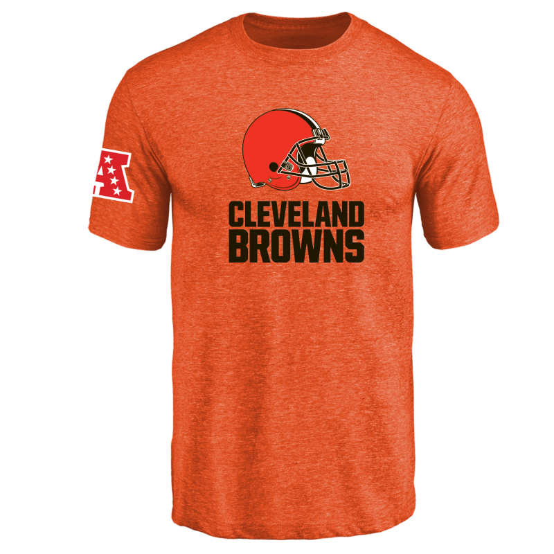 Cleveland Browns NFL Men's Design Your Own Tri Blend T-Shirt Orange