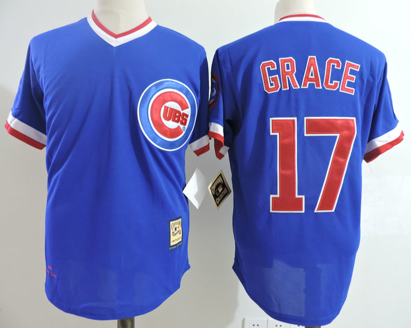 Cubs 17 Mark Grace Blue Cooperstown Collection Cool Base Jersey