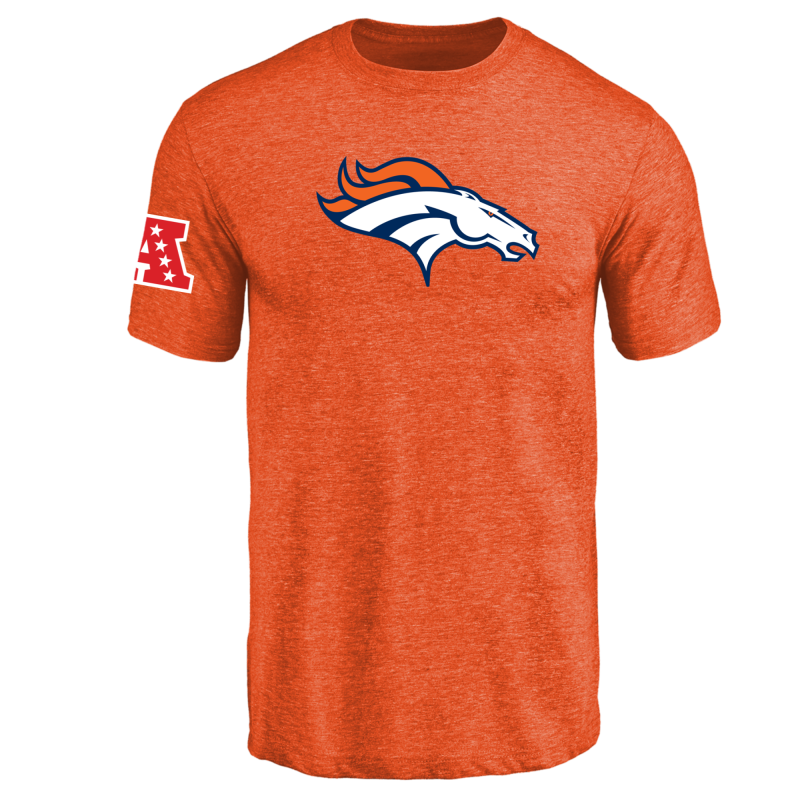 Denver Broncos NFL Men's Design Your Own Tri Blend T-Shirt Orange