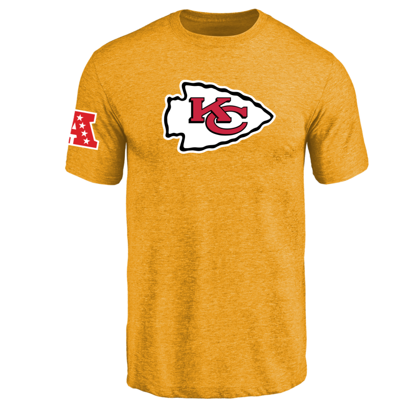 Kansas City Chiefs NFL Men's Design Your Own Tri Blend T-Shirt Gold
