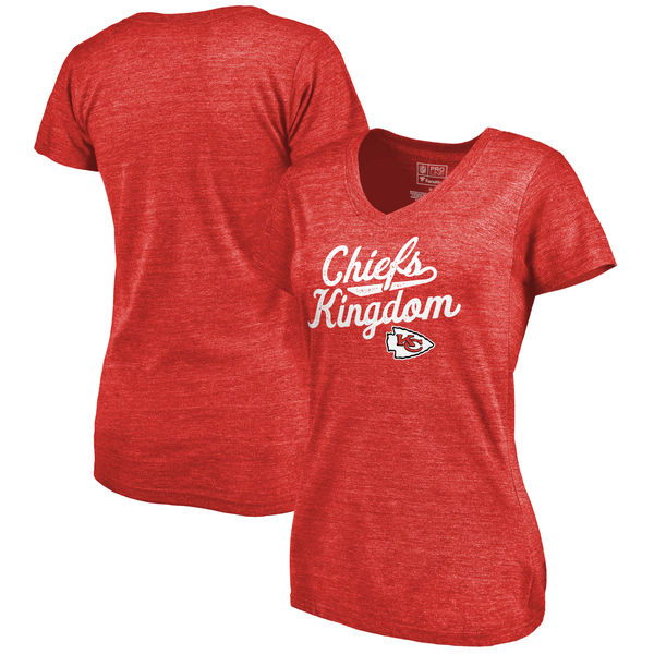 Kansas City Chiefs NFL Pro Line Women's Hometown Collection Tri Blend V Neck T-Shirt Red