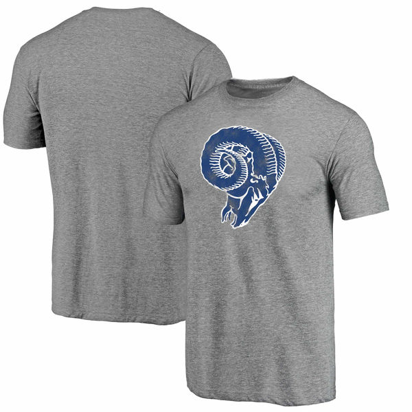 Los Angeles Rams NFL Pro Line Throwback Logo Tri Blend T-Shirt Gray Los Angeles Rams NFL Pro Line Throwback Logo Tri Blend T-Shirt Gray
