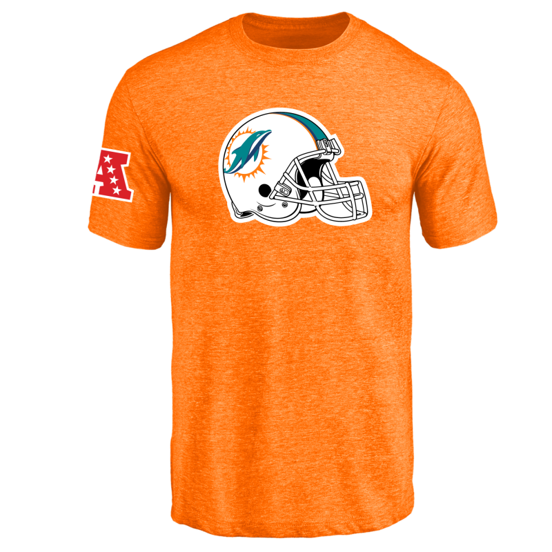 Miami Dolphins NFL Men's Design Your Own Tri Blend T-Shirt Orange