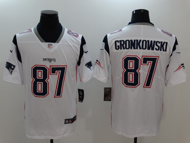 Nike Patriots 87 Rob Gronkowski White Vapor Untouchable Player Limited Jersey