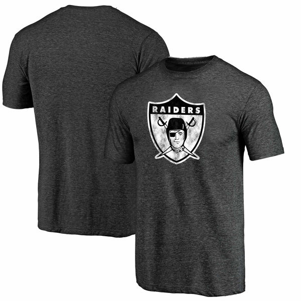 Oakland Raiders NFL Pro Line Throwback Logo Tri Blend T-Shirt Black
