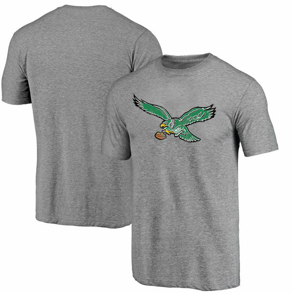 Philadelphia Eagles NFL Pro Line Throwback Logo Tri Blend T-Shirt Gray