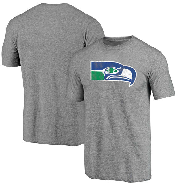 Seattle Seahawks NFL Pro Line Throwback Logo Tri Blend T-Shirt Gray