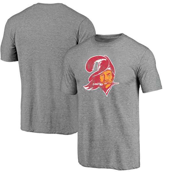 Tampa Bay Buccaneers NFL Pro Line Throwback Logo Tri Blend T-Shirt Gray