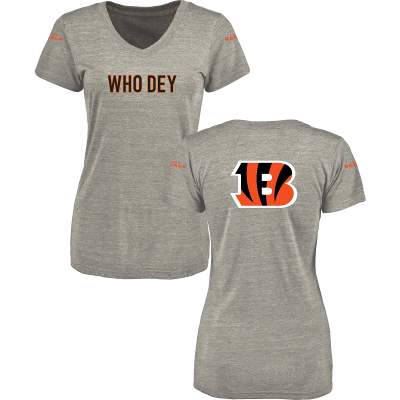 Women's Cincinnati Bengals Design Your Own V Neck Tri Blend T-Shirt Gray