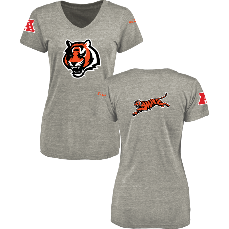 Women's Cincinnati Bengals Design Your Own V Neck Tri Blend T-Shirt - Click Image to Close
