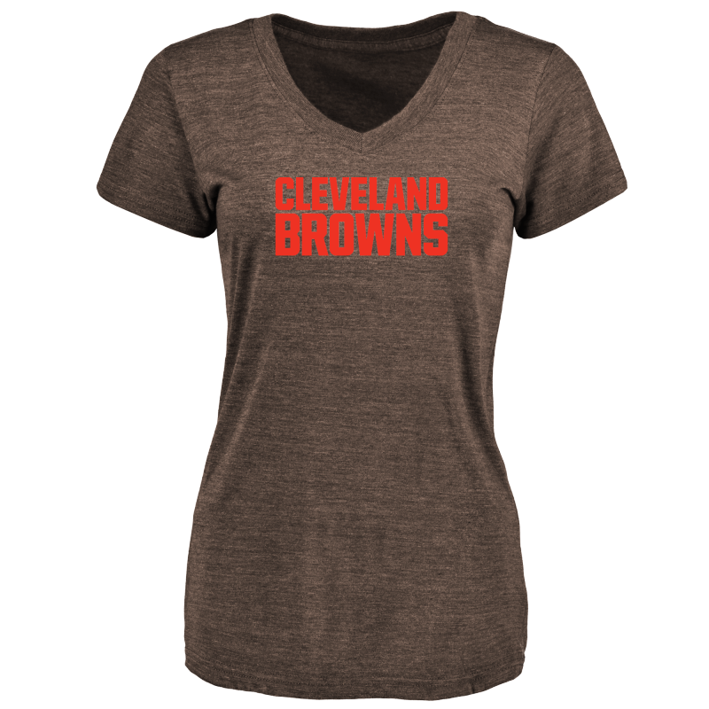 Women's Cleveland Browns Design Your Own V Neck Tri Blend T-Shirt Brown