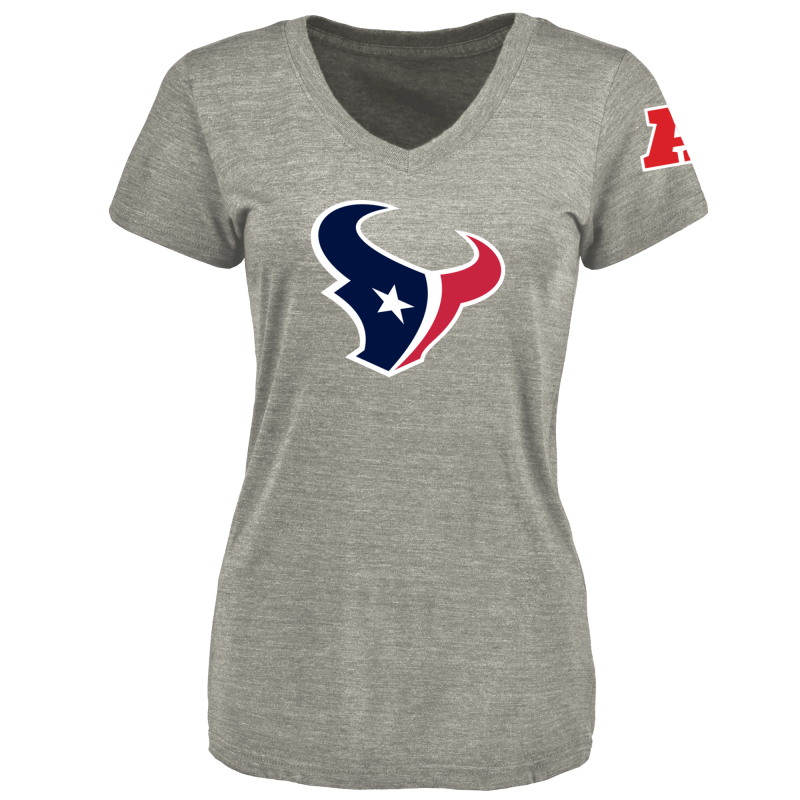 Women's Houston Texans Design Your Own V Neck Tri Blend T-Shirt Gray