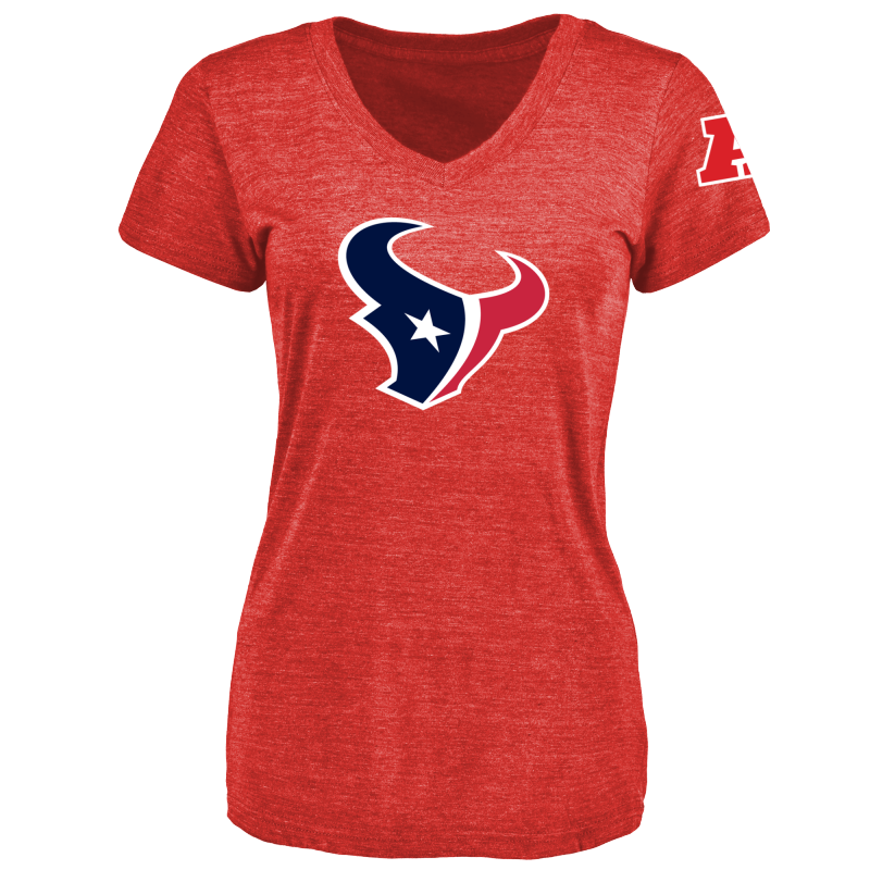 Women's Houston Texans Design Your Own V Neck Tri Blend T-Shirt Red