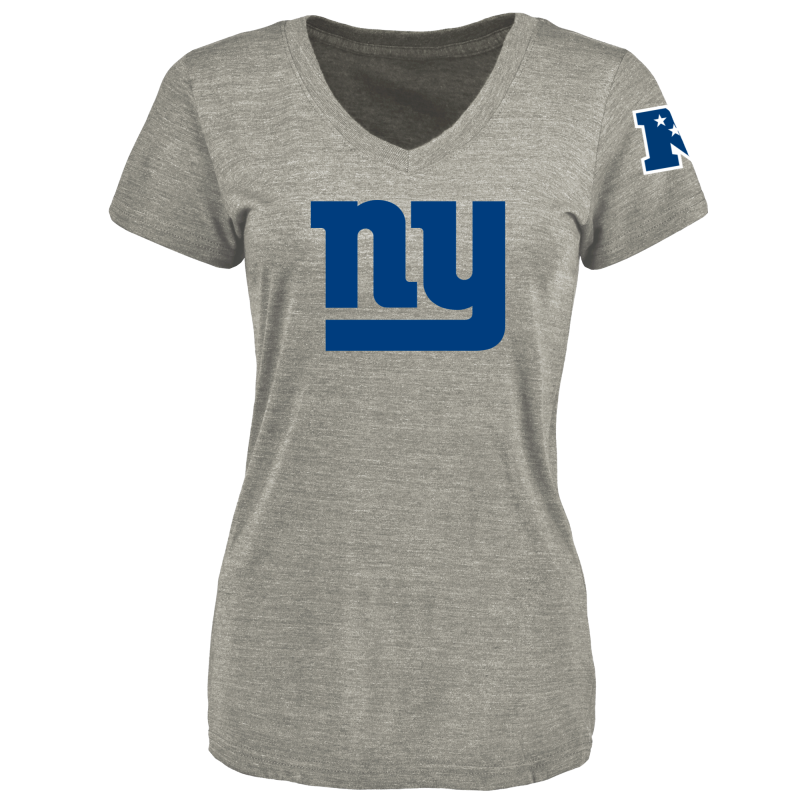 Women's New York Giants Design Your Own V Neck Tri Blend T-Shirt Gray