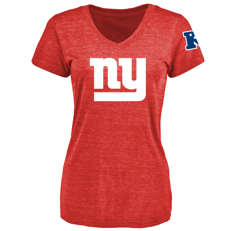 Women's New York Giants Design Your Own V Neck Tri Blend T-Shirt Red