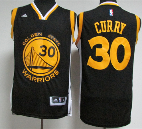 Warriors 30 Stephen Curry Black Swingman Jersey