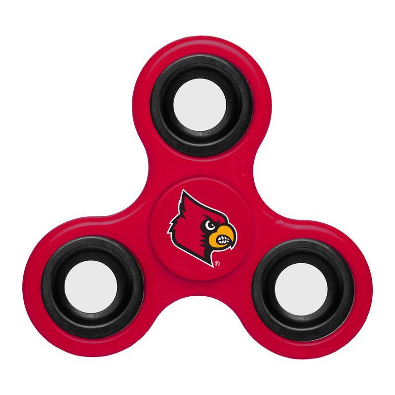 Louisville Cardinals Team Logo Red 3 Way Finger Spinner