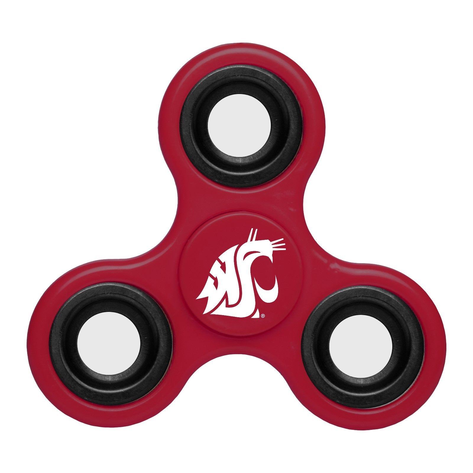 Washiton State Cougars Team Logo Red 3 Way Finger Spinner