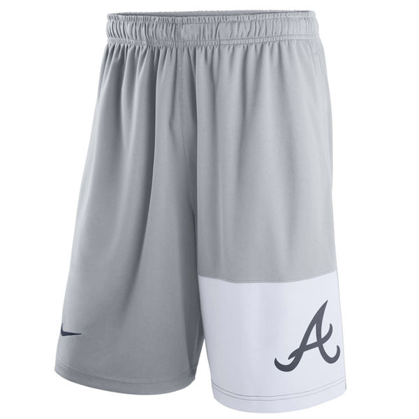 Men's Atlanta Braves Nike Gray Dry Fly Shorts - Click Image to Close
