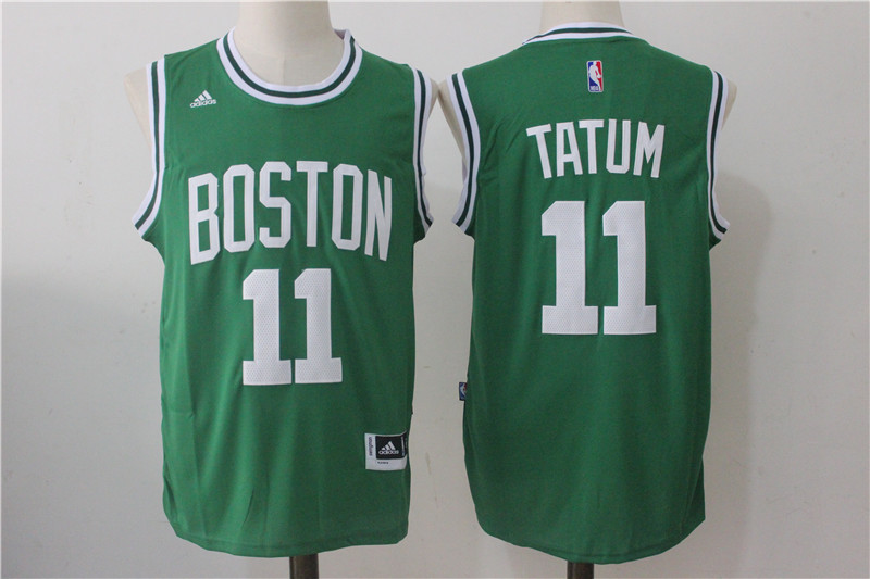 Celtics 11 Jayson Tatum Green Swingman Jersey - Click Image to Close