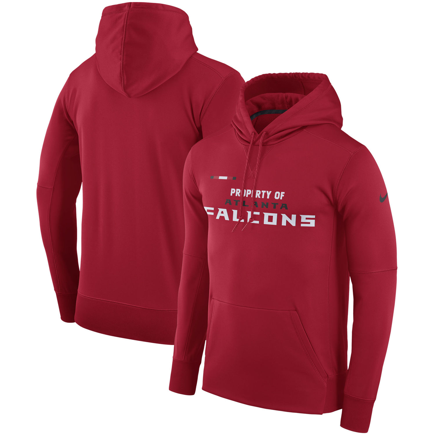 Men's Atlanta Falcons Nike Red Sideline Property Of Performance Pullover Hoodie